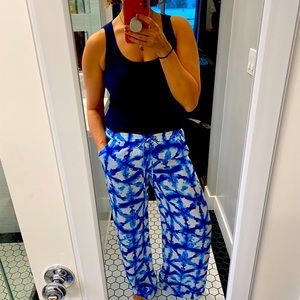 Michael Kors silk tie-dye shibori wide leg pants